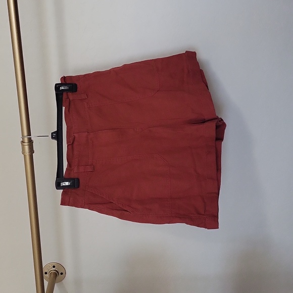 Asos Rust High-Waisted Paper Bag With Cuff Summer Comfort Size 8 - Picture 2 of 11